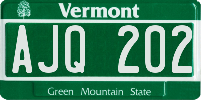 VT license plate AJQ202