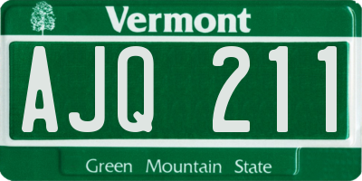 VT license plate AJQ211