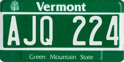 VT license plate AJQ224