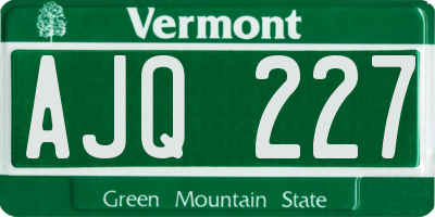 VT license plate AJQ227