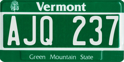 VT license plate AJQ237