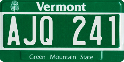 VT license plate AJQ241