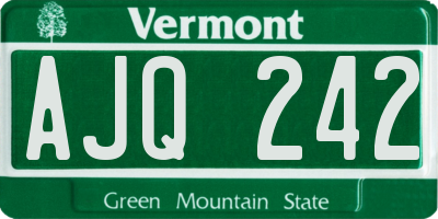 VT license plate AJQ242