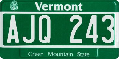 VT license plate AJQ243
