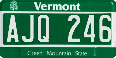 VT license plate AJQ246