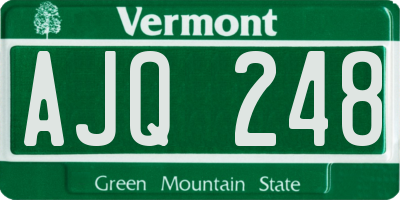 VT license plate AJQ248