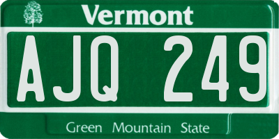 VT license plate AJQ249
