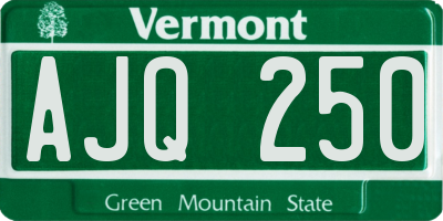 VT license plate AJQ250