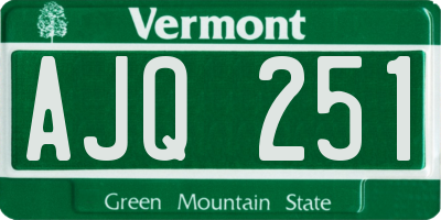 VT license plate AJQ251