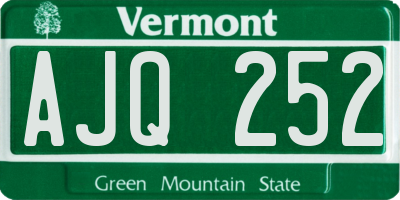 VT license plate AJQ252