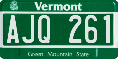 VT license plate AJQ261