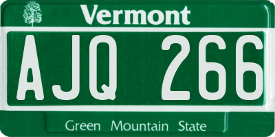 VT license plate AJQ266