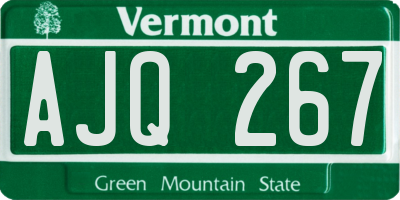 VT license plate AJQ267