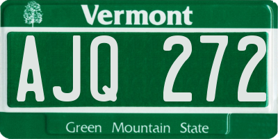 VT license plate AJQ272
