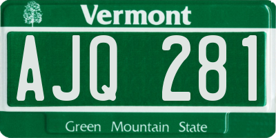 VT license plate AJQ281