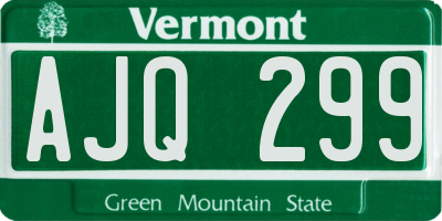 VT license plate AJQ299