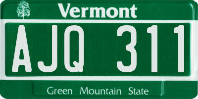 VT license plate AJQ311