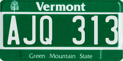 VT license plate AJQ313