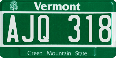 VT license plate AJQ318