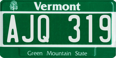 VT license plate AJQ319