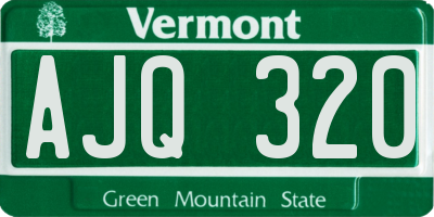 VT license plate AJQ320
