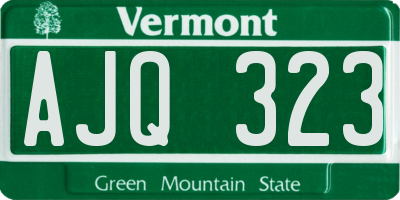 VT license plate AJQ323