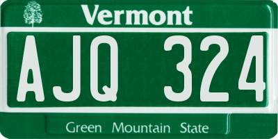 VT license plate AJQ324