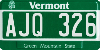 VT license plate AJQ326
