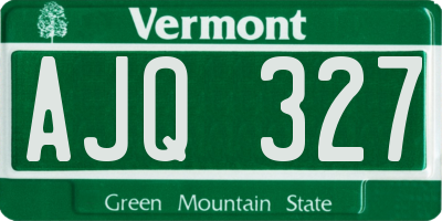 VT license plate AJQ327