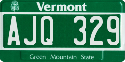 VT license plate AJQ329