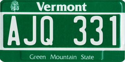 VT license plate AJQ331