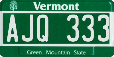 VT license plate AJQ333
