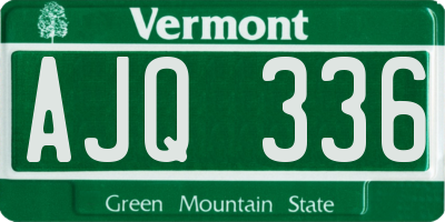 VT license plate AJQ336