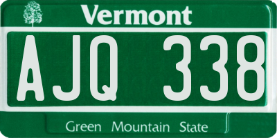 VT license plate AJQ338