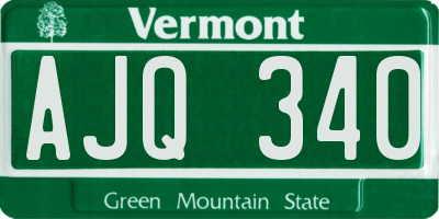 VT license plate AJQ340