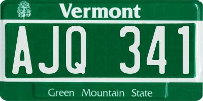 VT license plate AJQ341