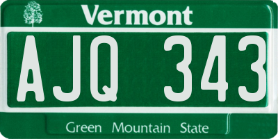 VT license plate AJQ343