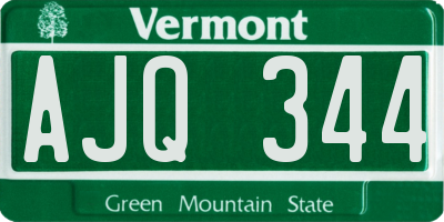 VT license plate AJQ344