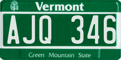 VT license plate AJQ346