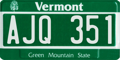 VT license plate AJQ351