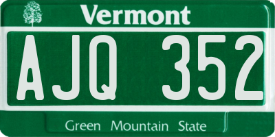VT license plate AJQ352