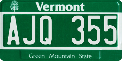 VT license plate AJQ355
