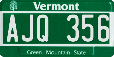 VT license plate AJQ356
