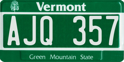 VT license plate AJQ357