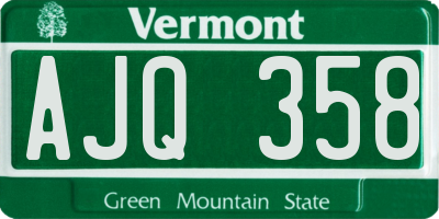 VT license plate AJQ358