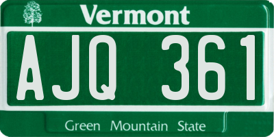 VT license plate AJQ361