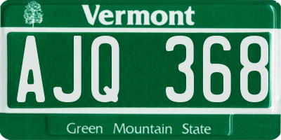 VT license plate AJQ368