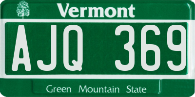 VT license plate AJQ369