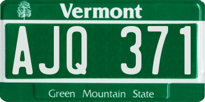 VT license plate AJQ371