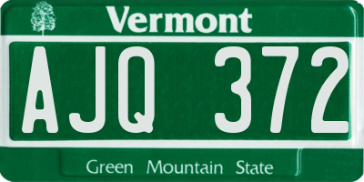 VT license plate AJQ372